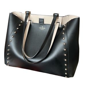 Kate Spade Black and Cream Studded Shoulder Bag